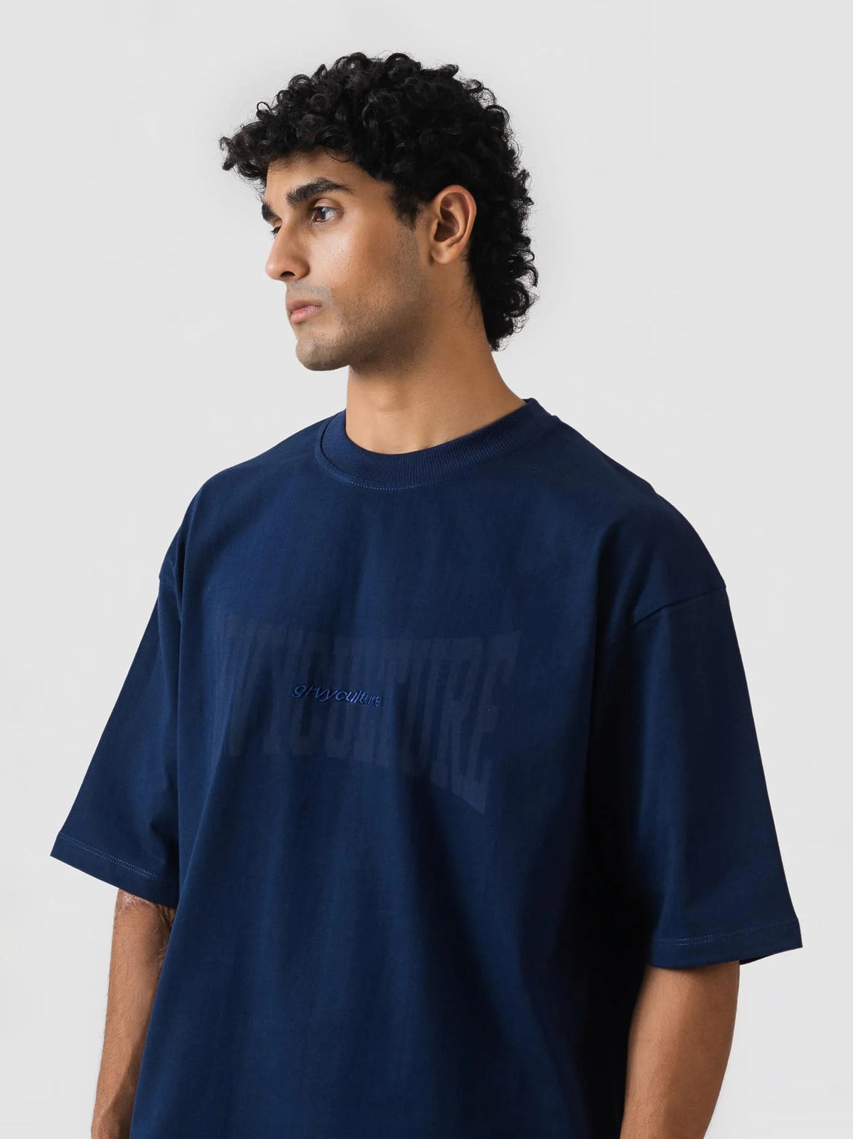 Navy Blue Oversized T-Shirt - Side view