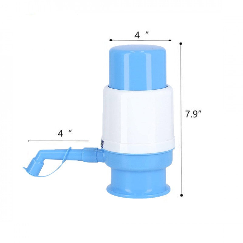 Manual water pump dispenser with dimensions 4 inch x 7.9 inch